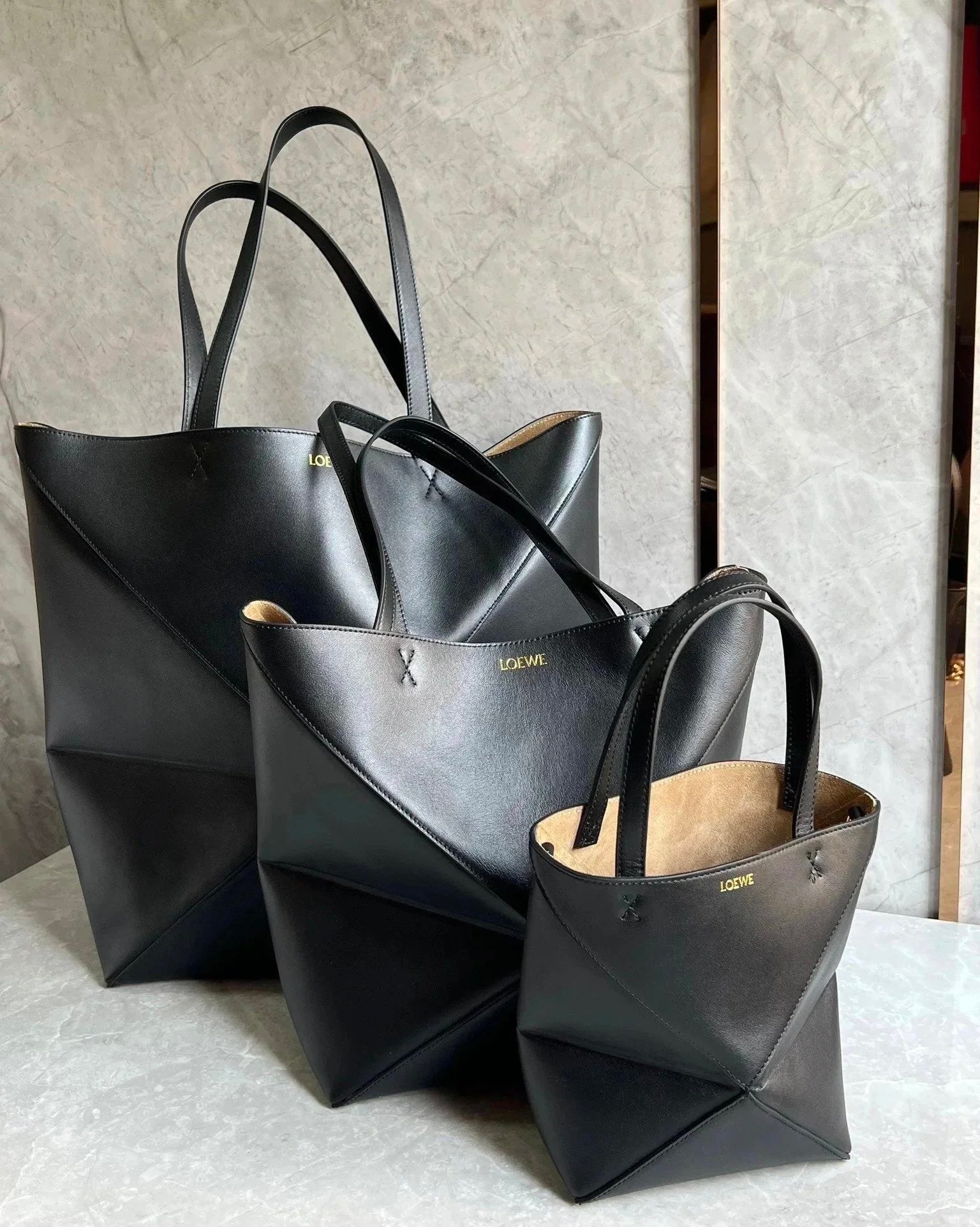 LOEWE Women's Bag Top version 【Kowloon Leather Premium Edition】23New PuzzleFold Handbag Folding Underarm Bag Tote Bag Shopping Bag Handbag Men's and Women's Bags mini Small Tote Bag Oversized Shopping Bag Big Tote tote Bag