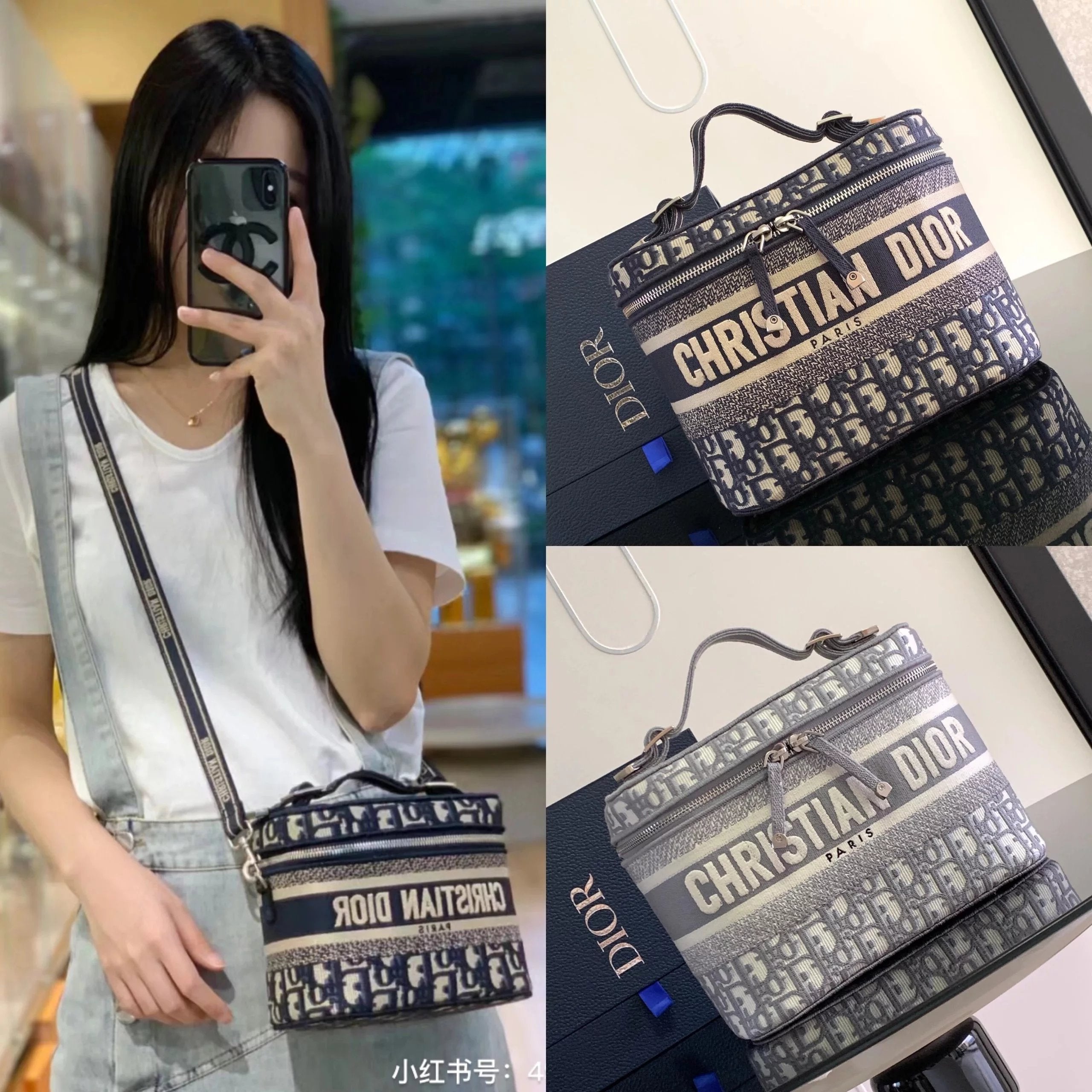 Dior Women's Bag Top version 【Version】Classic Travel Cosmetic bag oblique Letter Canvas Classic Retro Box Cosmetic Bag New Box Bag Travel Bag Classic Presbyopic Canvas Crossbody Handbag Cosmetic Case