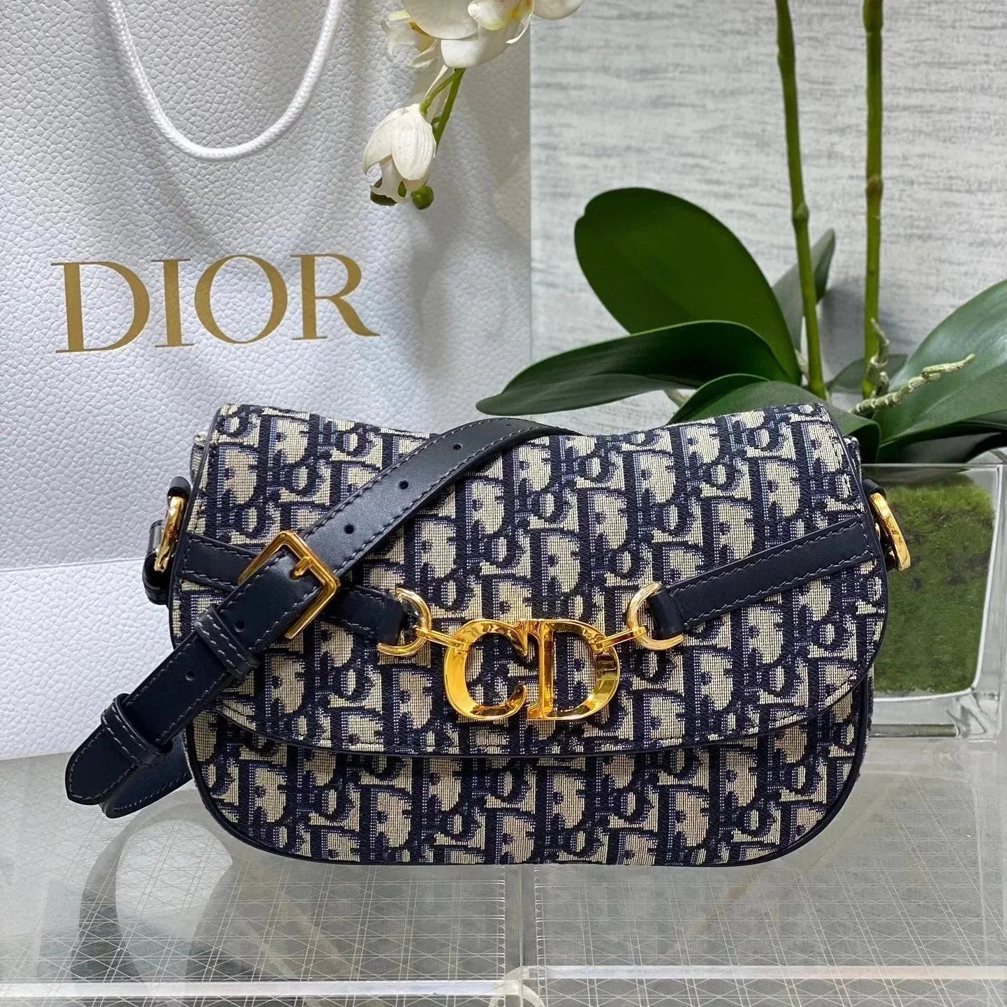 Dior Women's Bag Top version High Version24New Women's Shoulder Bag Shoulder Strap Adjustable Flap Bag Crossbody Bag Women's Bag Crossbody Bag