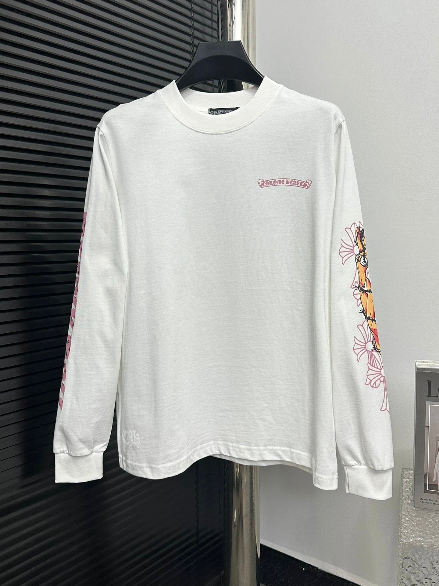 Chrome Hearts Hoodie Arm Print logo Round Neck Sweatshirt Jacket OS Loose Fit Pullover Long Sleeve Unisex Base Shirt Sports Casual Top