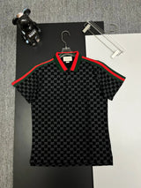 Gucci T-shirt Full-body Old Flower logo Printing POLO Shirt Lapel Short Sleeve25ss New Unisex Summer Loose Short Sleeve T Business Commuter Short Sleeve Shirt Plus Size T-Shirt