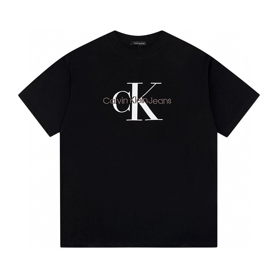 Calvin Klein T-shirt Top Version Counter Same Style Pure Cotton Summer Men's and Women's Same Fashion Loose All-Matching2024New Short Sleeve T T-shirt