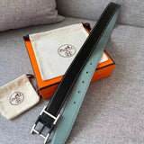 Hermes Belt Top version Men's and Women's Belt3.2cm Import togo Leather Can Be Used on Both Sides of the Belt Stainless Steel Hardware Men's Belt Pin Buckle H Belt Loop Business