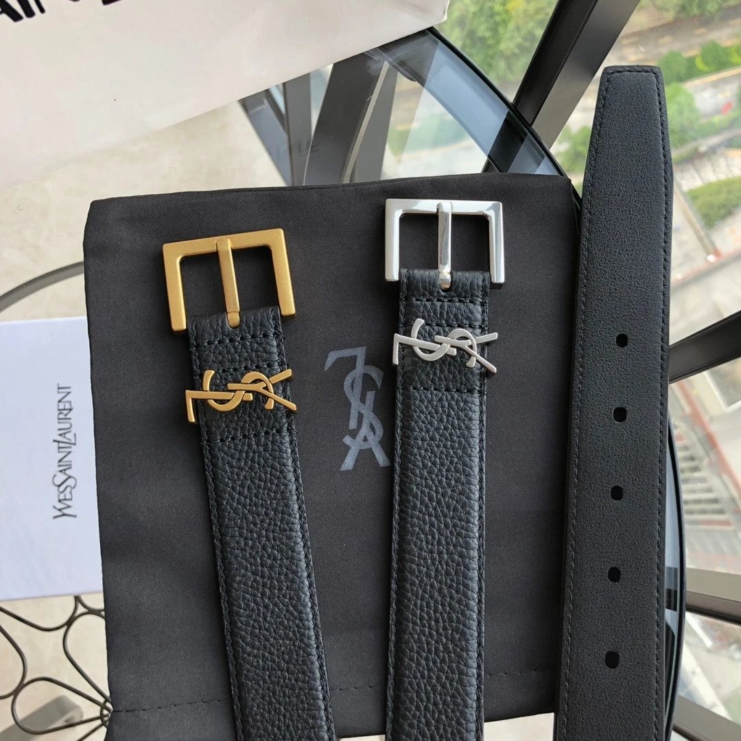 YSL Belt Top version Original Order Belt Female First Layer Cow Leather Belt3.0Women's Belt Calfskin High-Grade Pure Leather Belt Men and Women Business Casual Belt Belt Women's Belt