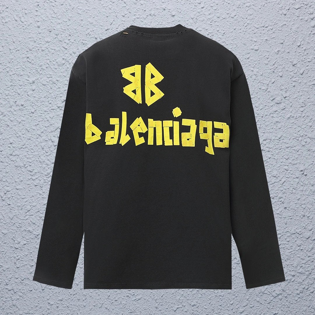 Balenciaga Hoodie Heavy-Duty Vintage Tape Long Sleeve Base Shirt Jacket Sweatshirt Unisex