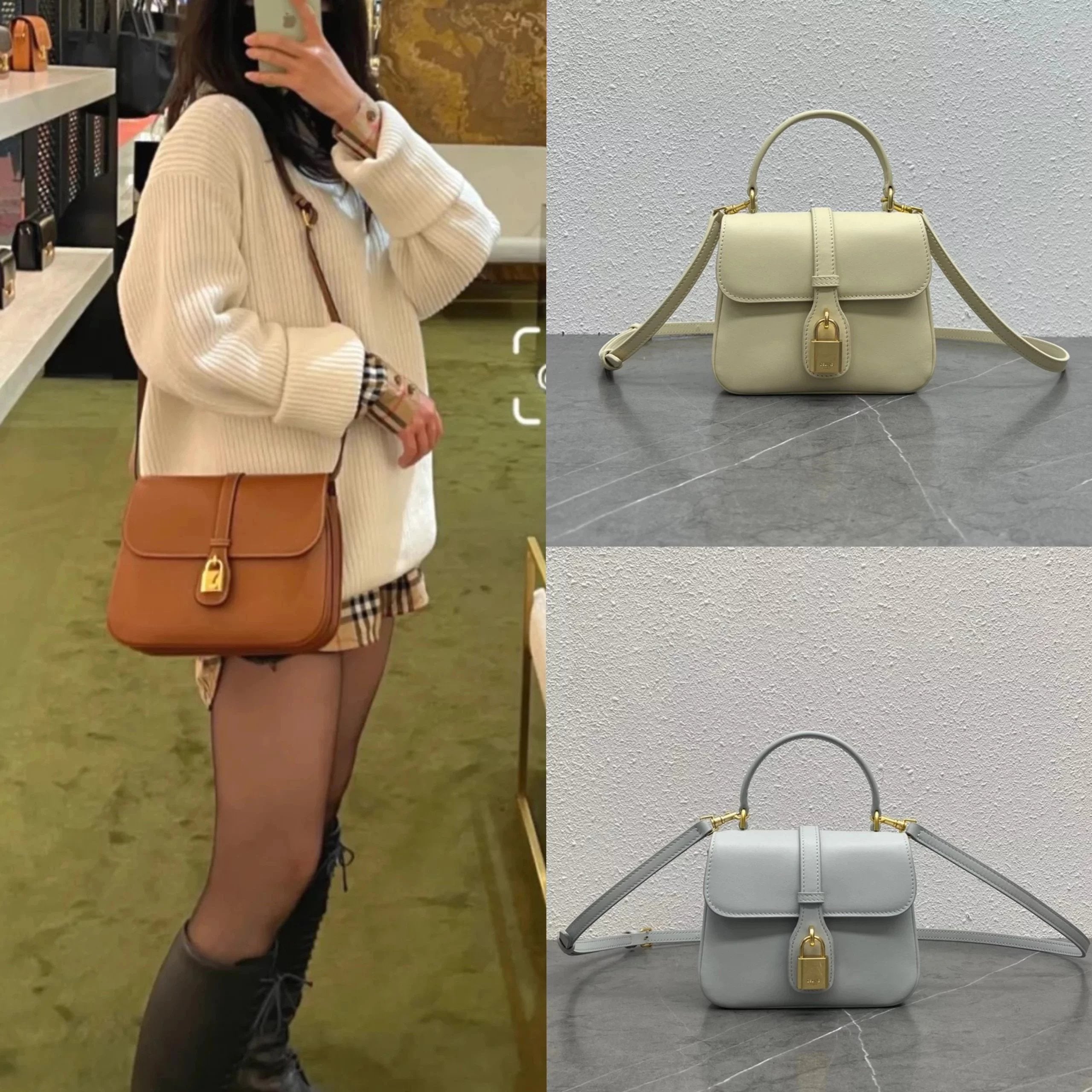 Celine women's bag Top version 【Exclusive Customized Version】Latest Counter Synchronization New Chloe Paddington tabou New Family Members mini Double Layer File Holder Handbag Vintage Messenger Bag Crossbody Bag Tabou Bag New Size Mini Twist Lock Bag Smal