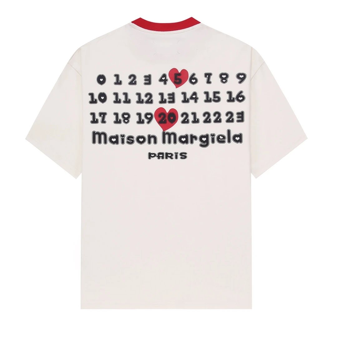 Maison Margiela T-shirt Letter graffiti520Digital Printing logo round Neck Short Sleeve25ss New Pure Cotton Unisex Style T T-shirt OS Loose Fit Base Shirt Short Sleeve Top T-Shirt