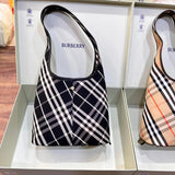 Burberry Women's Bag Top version 【Treasure Item】24New Soft Upright Tote Tote Bag Pair Five-Material Twill Waterproof Fabric Women's One Shoulder Handbag Shopping Bag Mummy Bag