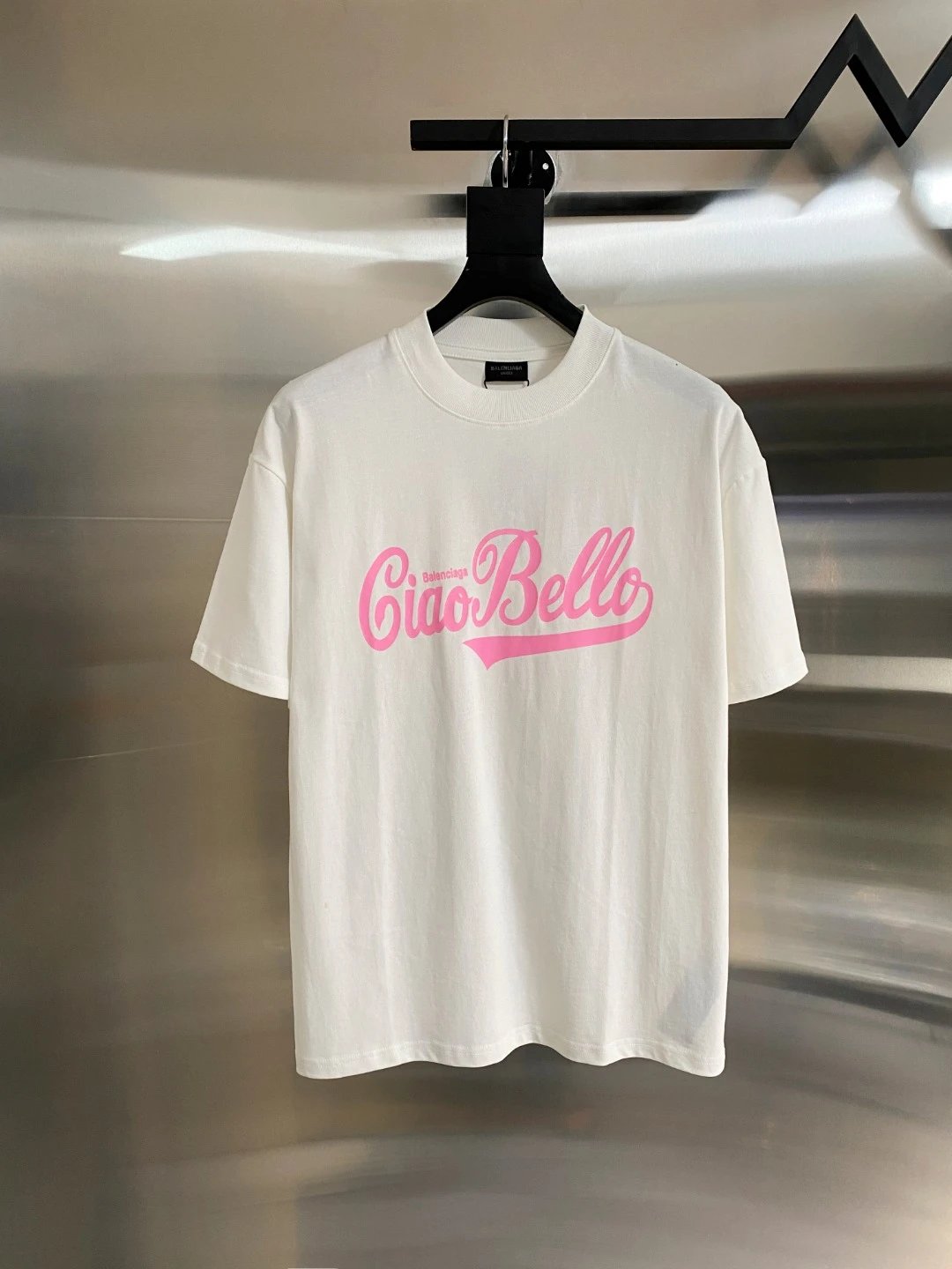 Balenciaga T-shirt Chest Letter Print logo round Neck Short Sleeve25ss New pure cotton T Unisex T-Shirt OS Drop Shoulder Loose Fit Base Shirt Top T-Shirt Short Sleeve