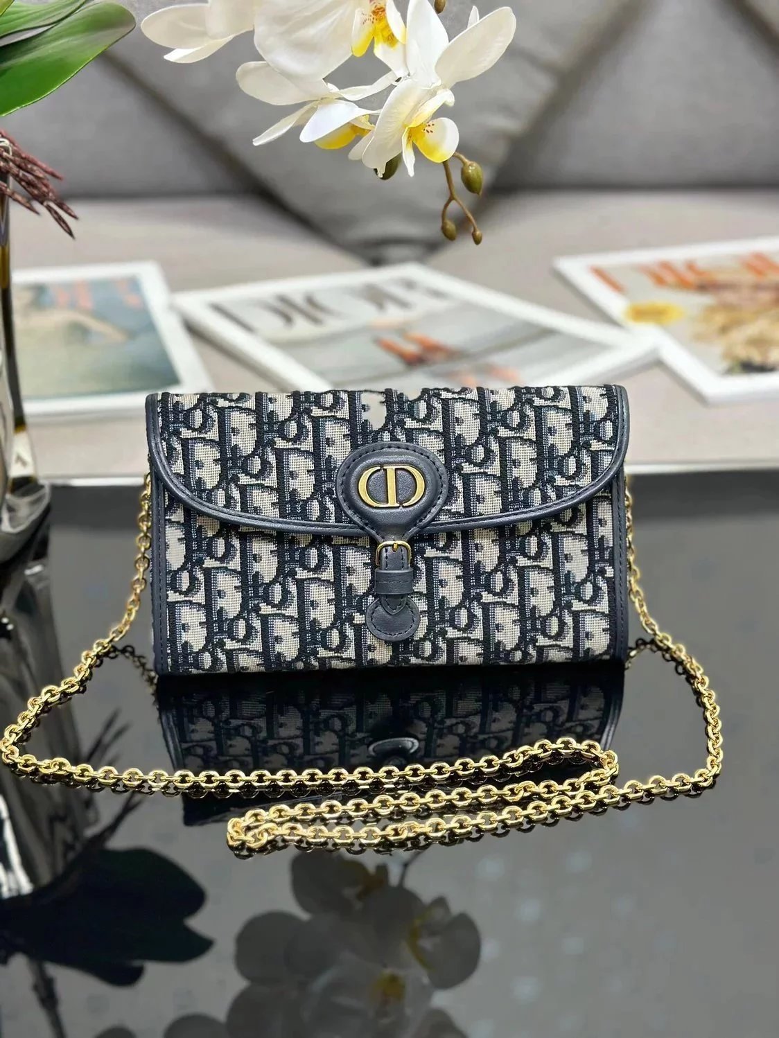 Dior Women's Bag Top version New BOBBYEAST-WEST Chain Bag Handbag Shoulder Bag Messenger Bag Handbag Clutch Women's Bag