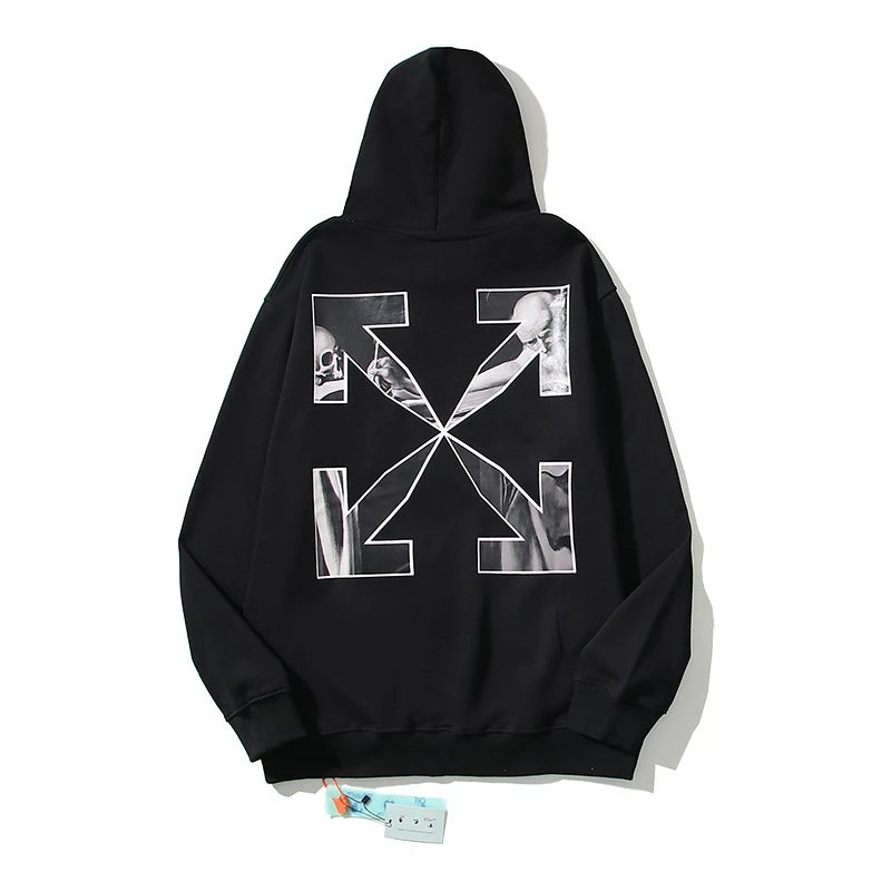 OFF-White Hoodie Cotton Terry Pullover Hoodie Loose Sweater-CY