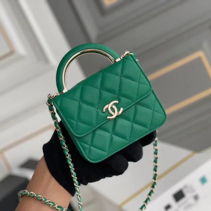 Chanel Women's Bag Top version 2022New Grade Genuine Goods22a Handle woc Women's Small Waste Bag Handbag Exquisite Small Handle Women's Bag Shoulder Messenger Bag Chain Bag Small Shoulder Bag Sheepskin Bag Portable Flap Bag New Women's Bags