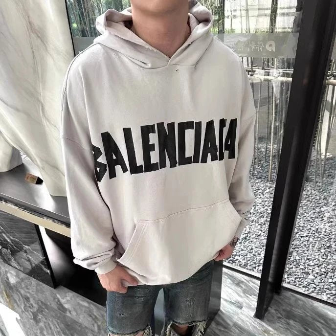 Balenciaga Hoodie New Letter Printing logo Casual Long-Sleeved Hooded Sweater Men's Top Women's