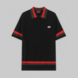 Gucci T-shirt Red and green stripes logo Knitting POLO Shirt Lapel Short Sleeve25ss New Unisex Summer Short Sleeve OS Loose T Business Half Sleeve Shirt Plus Size T-Shirt