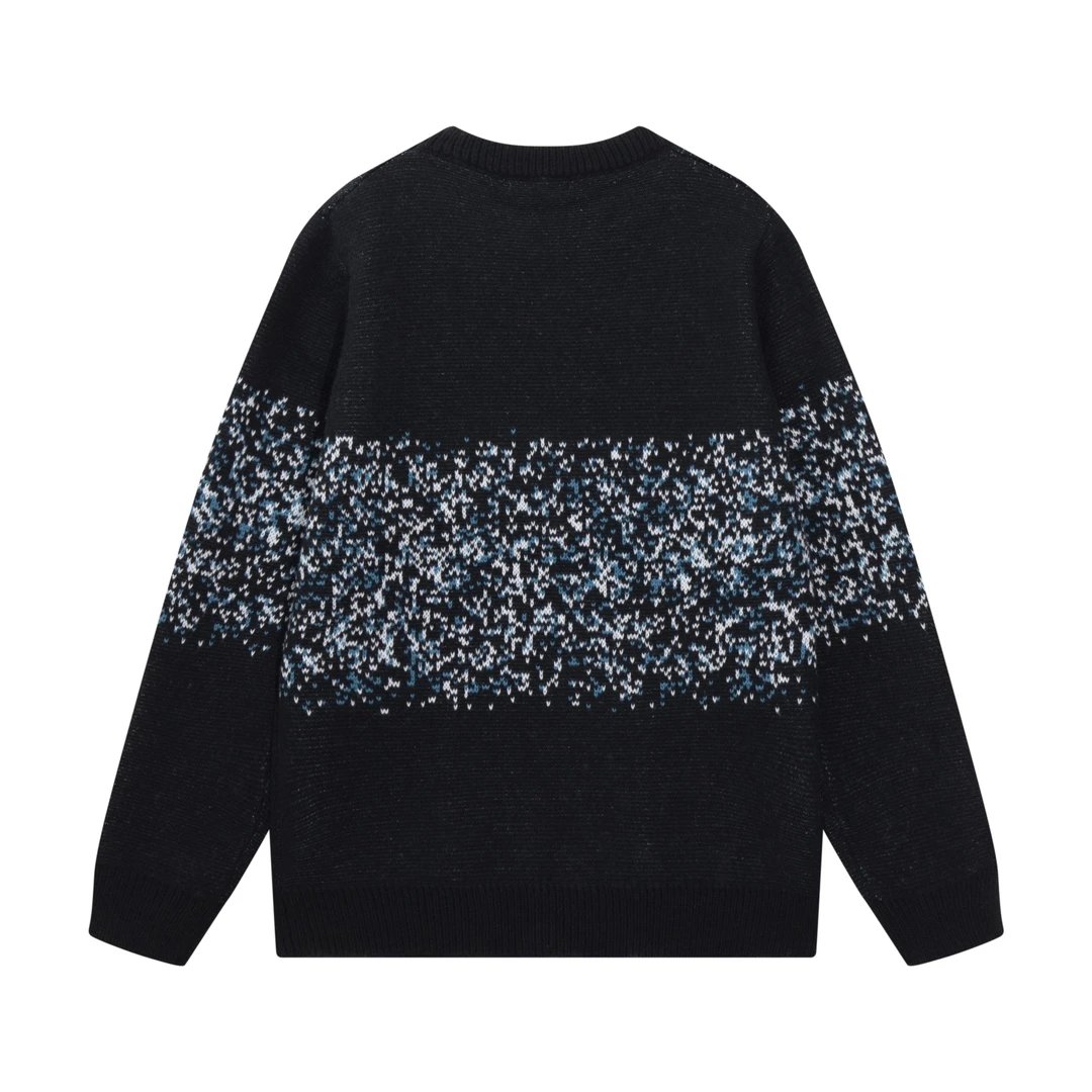 Amiri Sweater Classic logo Embroidered Jacquard Seahorse Wool Sweater Thickened Warm Pullover Crew Neck Knitwear os Knitted Inner Layer Unisex Same Style24ss Autumn and Winter New Products