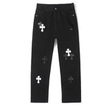 Chrome Hearts Jeans Chengdu City Exclusive Jeans Autumn and Winter New Men's and Women's Same Long Pants Loose Casual Wide Leg High Waist