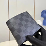 Louis Vuitton LV Wallets/Clutches Top version 【Original Quality】N63336Black Plaid】This Style DamierGraphite Wallet Chessboard Plaid Presbyopic Short Men's Wallet Coin Purse Card Holder Men's Wallet