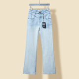 YSL Jeans Back pocket embroidery logo Women's Versatile Casual Denim Pants