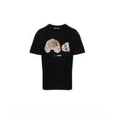 Palm Angels T-shirt Top Version Couple's Black Cotton Broken Bear Printed Loose T T-shirt Short Sleeve