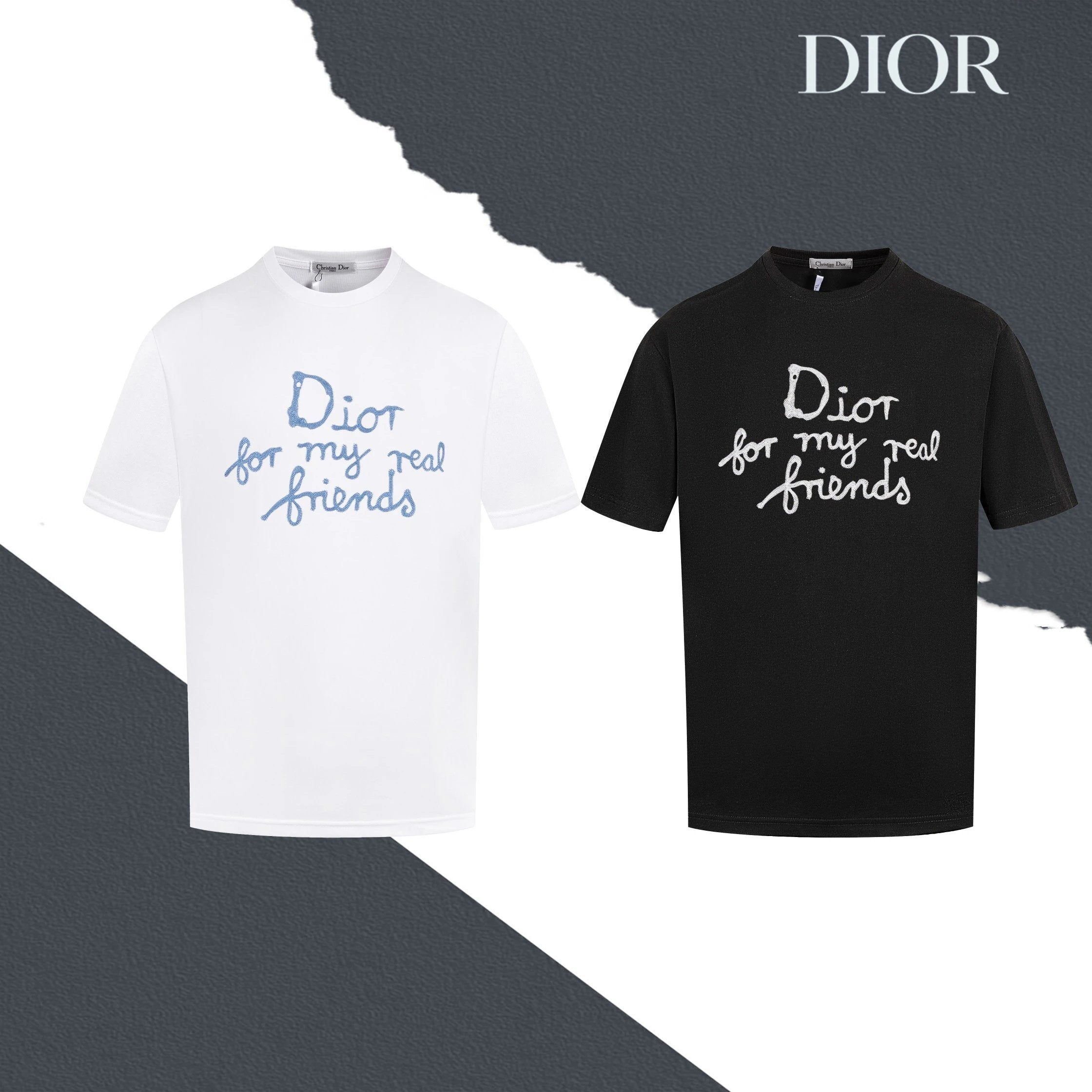 Dior T-shirt Chest Letter Logo Embroidery logo round Neck Short Sleeve25ss New pure cotton T Unisex T-Shirt OS Loose Fit Base Shirt Top Half Sleeve T-Shirt