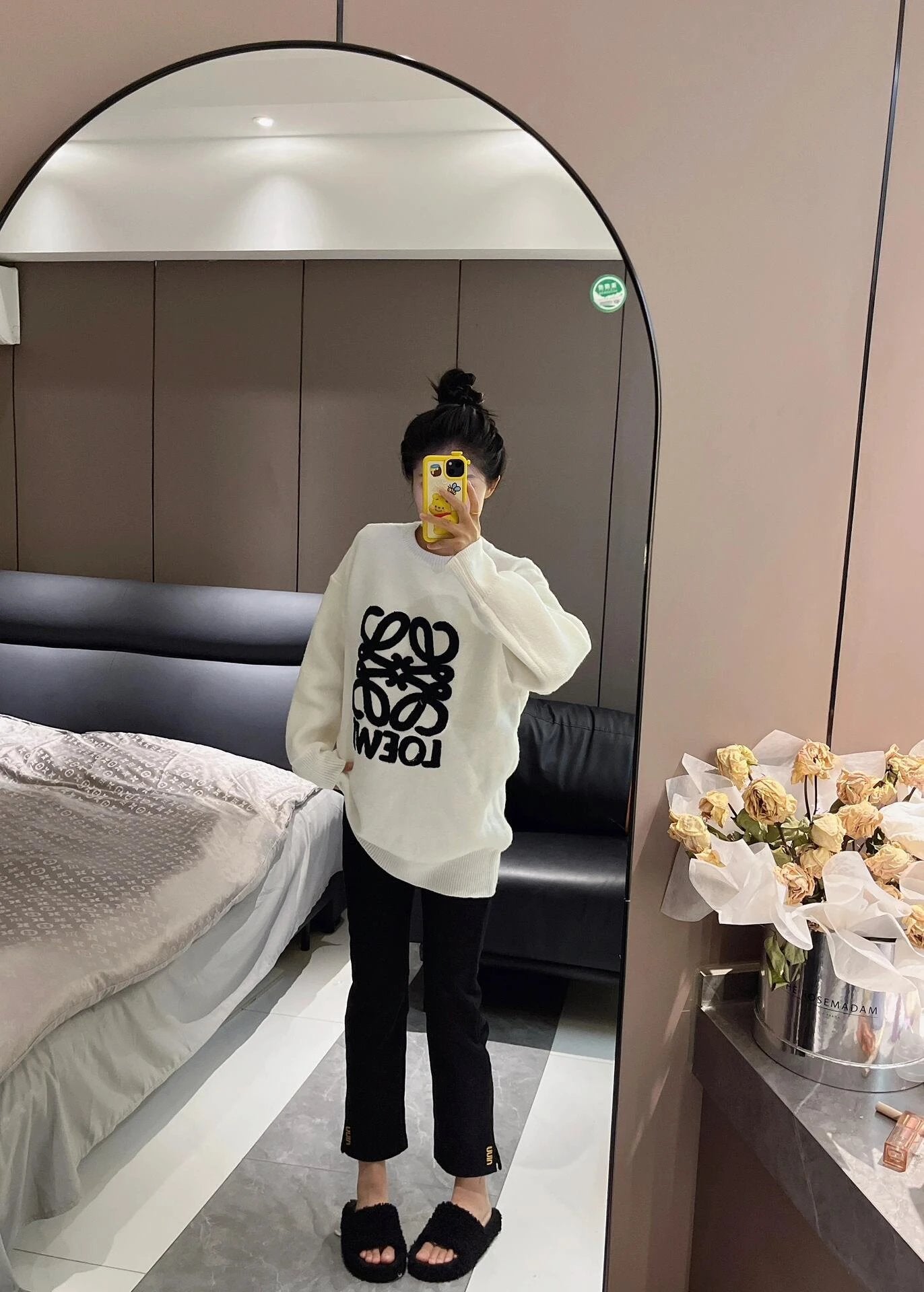 LOEWE Sweater Autumn Winter Limited Edition Knitted Embroidery logo Towel Embroidered Crew Neck Sweater Unisex os Loose Fit Sports Casual Loose Versatile