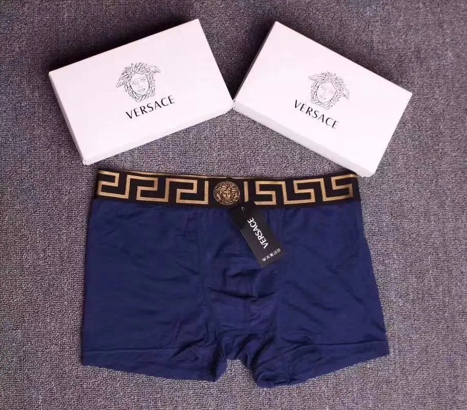 Versace Underwear Fashion Three Gift Box Men's Underwear Cotton Men's Flat Underwear Boxer Shorts