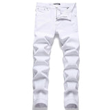 Amiri Jeans New Foreign Trade Style Fashion Blue with Holes Paste Cloth Embroidery Elastic Mid-Waist Feet Men's Jeans