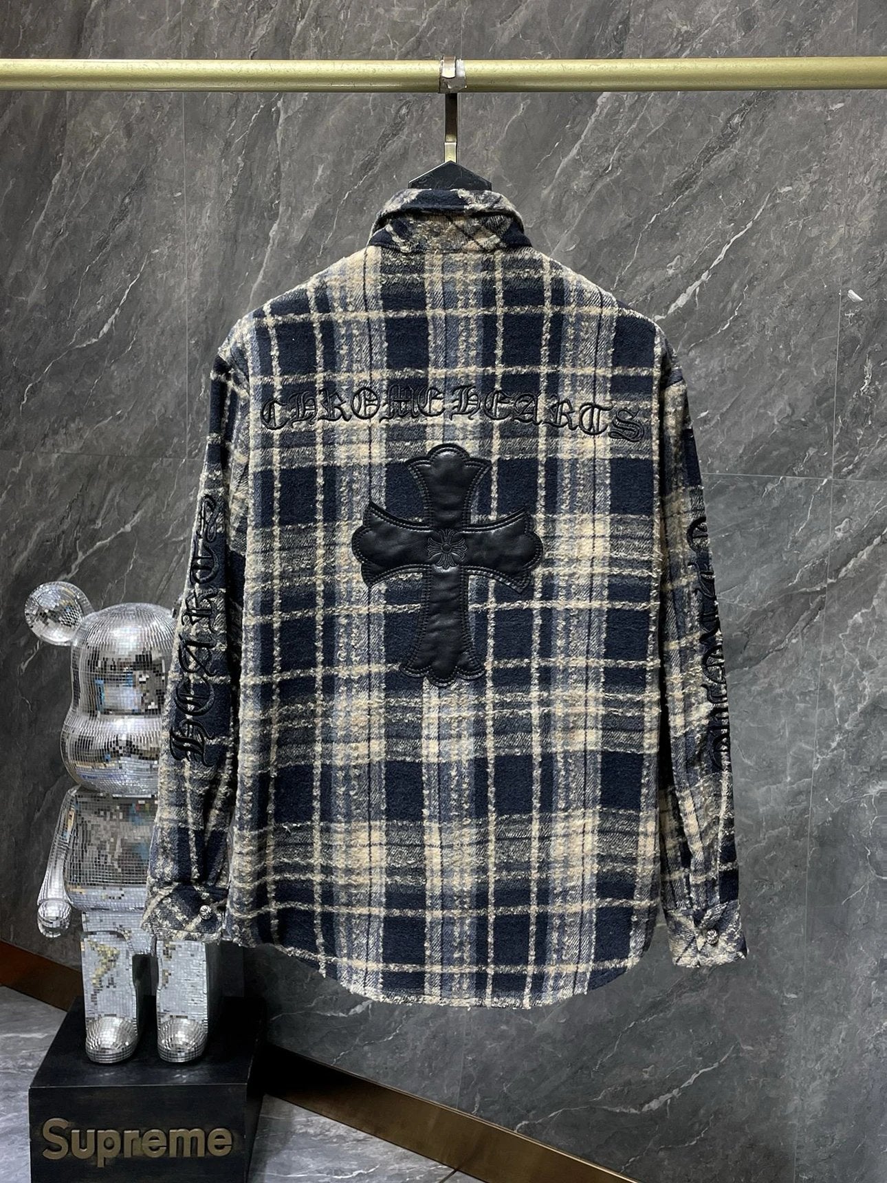 Chrome Hearts Shirt Top Version Counter Same Style Fashion Brand Long-Sleeved Shirt Men's and Women's Same Lapel Shirt Loose Casual Shirt