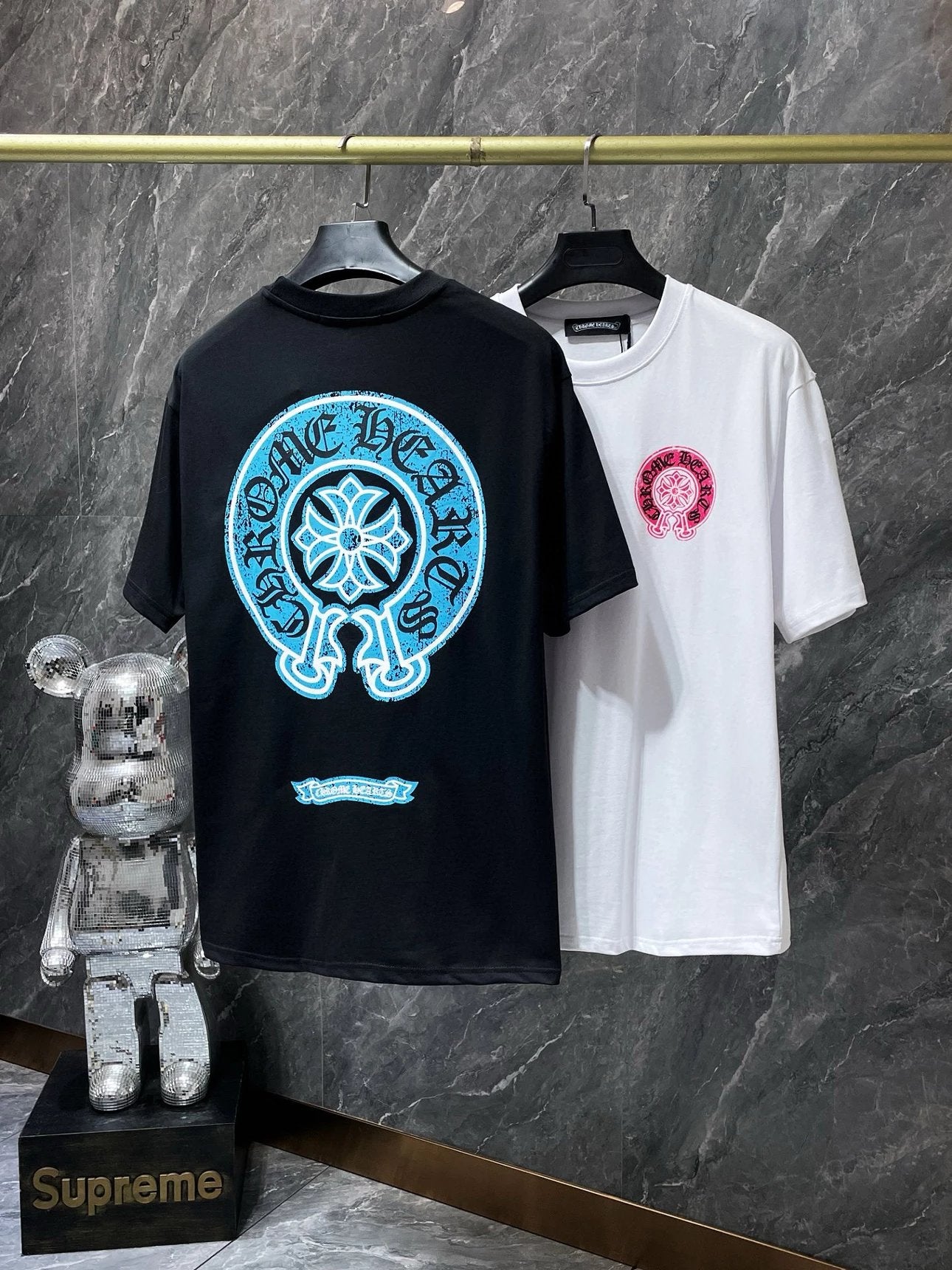 Chrome Hearts T-shirt Top Version Counter Same Style Pure Cotton Summer Men's and Women's Same Fashion Loose All-Matching2024New Short Sleeve T T-shirt