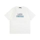 Louis Vuitton LV T-shirt Chest Beaded Letter Embroidery logo round Neck Short Sleeve25ss New Pure Cotton Unisex Style T Casual T-Shirt Base Layer Shirt OS Loose Fit Half Sleeve Top Plus Size