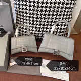 Balenciaga Bag Top version 【Level Surrogate Shopping】Hourglass Bag ahourglass Hourglass Bag Crocodile Leather Litchi Grain Cowhide XS No. S Women's Crossbody Bag