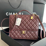 Chanel Women's Bag Top version 【New Arrivals】Best-selling new type Jennie Same Style22K Backpack Black Patent Leather Rhombic Lychee Leather Backpackage Backpack Sports Bag Travel Bag Women's Bag Luggage Bag Portable Women's Briefcase AS3662