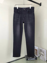 Louis Vuitton LV Jeans Back Pocket Letter Pattern Jacquard logo25ss Spring Summer New Straight Loose Slim Fit Jeans Unisex Long Pants
