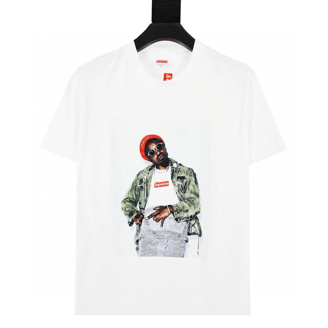 Supreme T-shirt Top Version Cashew Short Sleeve T T-shirt Men's Summer Trendy Women's New Loose Half-Sleeve Top Cotton Official Website Flagship