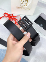 Givenchy Belt Top version Original Order Men's Leather Belt Belt Original Order Real Cowhide4G Buckle Belt Smooth Buckle Pants Belt Men's and Women's Business Casual Belt Belt Men's High-End Belt3.5Belt