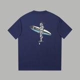 Burberry T-shirt Back Surf Rider Print logo round Neck Short Sleeve25ss New Pure Cotton Unisex Style T T-shirt OS Loose Fit Base Shirt Half Sleeve T-Shirt Top Half Sleeve