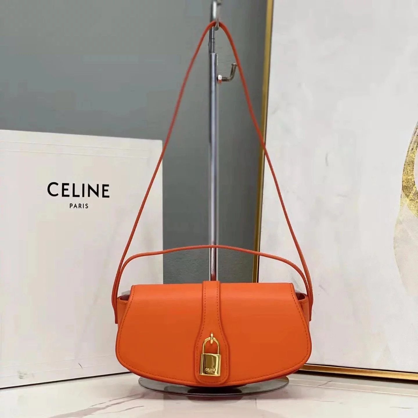 Celine women's bag Top version 【Original Leather】21New Tabou Handbag Chloe Paddington Cludch Small Size24cmmini Mini Size18cm Portable Underarm Bag Arc De Triomphe tabou Bag198663