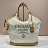 PRADA Bag Top version up to New Tote Bag Small Size Medium Large Letter Logo Embossed Removable Leather Key Ring Linen Blend Stitching Leather Tote Bag tote Bag Shopping Bag Shoulder Bag Handbag Hand Bag Messenger Bag Women's Bag1BG4721BG0741BG471