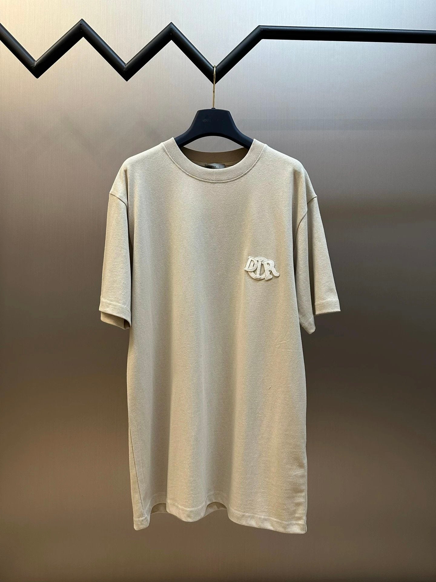 Dior T-shirt Patch Letter Embroidery Crew Neck Short Sleeve Pure Cotton T T-shirt ins Unisex Simple Summer New Casual Base T-Shirt