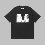 Maison Margiela T-shirt Vintage-style large chest M Printing logo round Neck Short Sleeve25ss New pure cotton T Unisex T-Shirt OS Drop Shoulder Loose Fit Base Shirt Top T-Shirt Short Sleeve