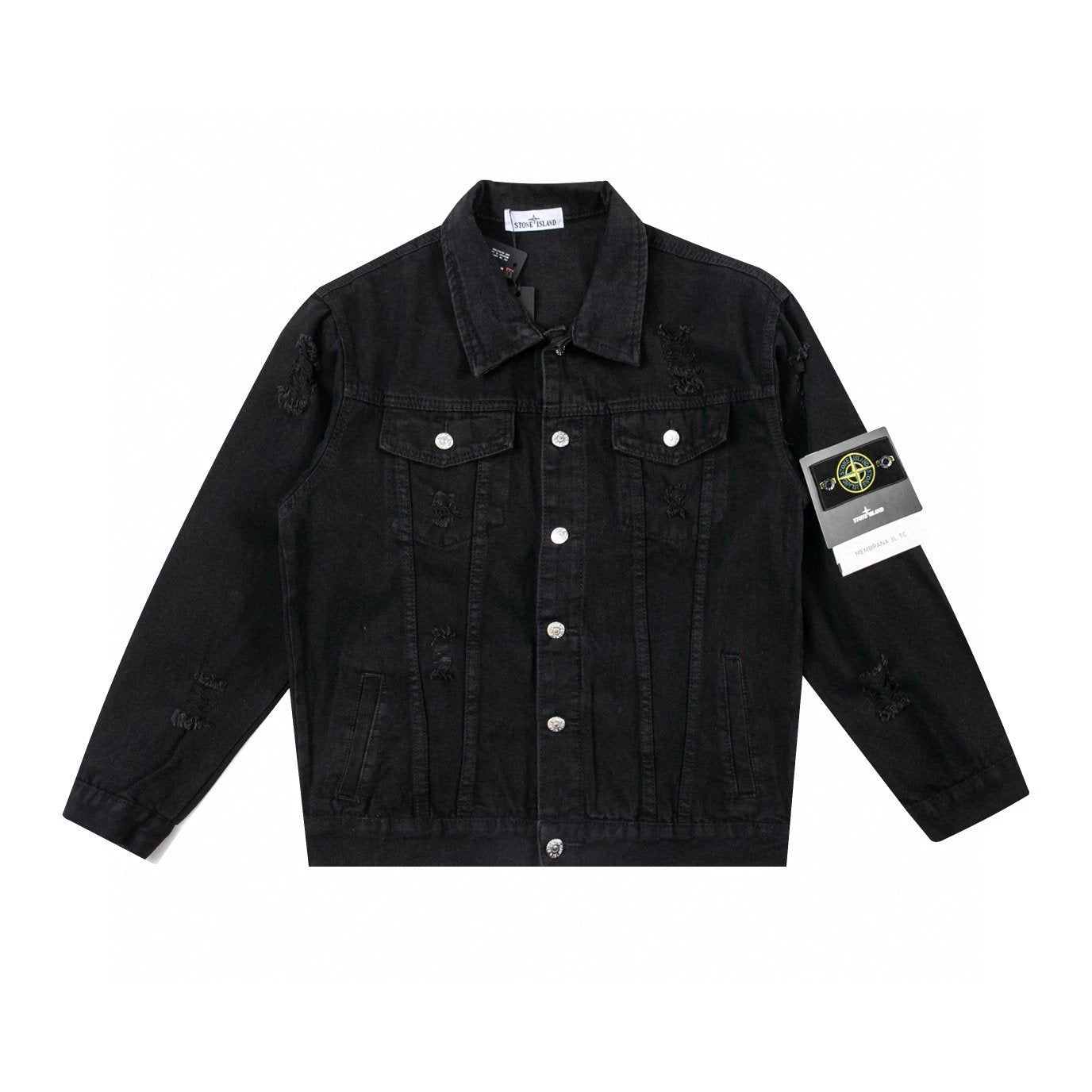 Stone Island Jackets Top Version High Street Water Washed Hole Denim Coat