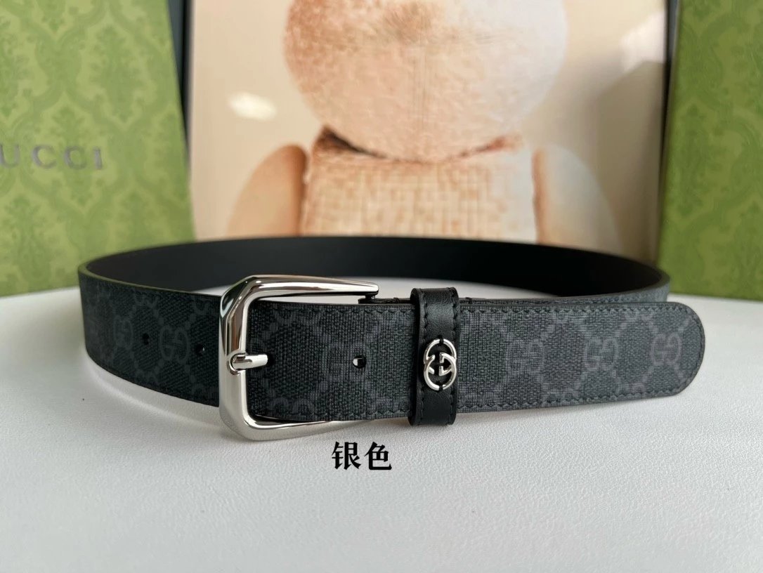 Gucci Belt Top version New Original Men's Belt Leather Belt for Men3.5Double g Belt Men's Pin Buckle Fashion Casual Original Leather Gujia Belt GG Home Pants Women's Gucci Gucci Women's Belt Ferragamo