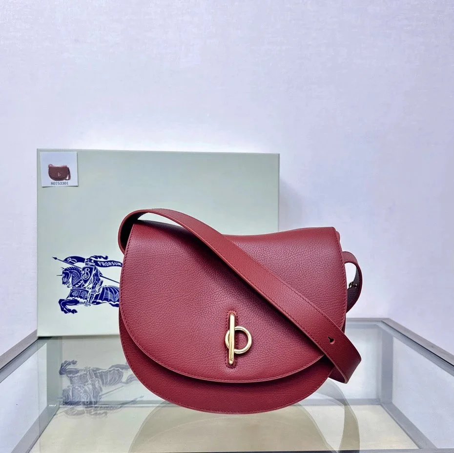 Burberry Women's Bag Top version 【Super Original High Version】Same Style Ring as Gianna Jun Plaid24New RockingHorse Handbag Women's Bag New Selenodont Bag Hobos Crossbody Shoulder Bag