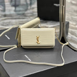 YSL Women's Bag Top version 【Original Version】24Early Spring New MONOGRAM Mobile Phone Bag Hand Rub Grain Crocodile Pattern Crossbody Bag Shoulder Bag Yang Shulin New PhoneHolder Mini Small Bag Fashion Small Messenger Bag Small Bag635095