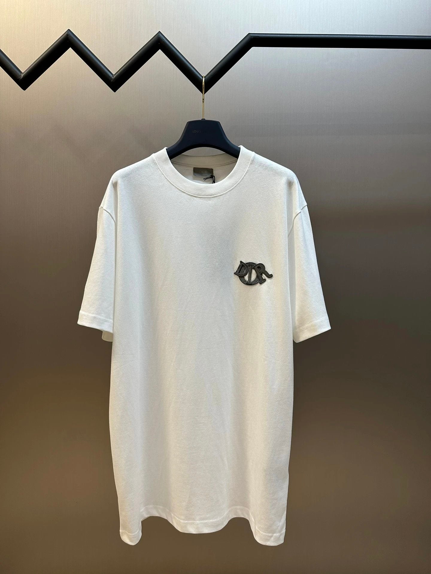Dior T-shirt Patch Letter Embroidery Crew Neck Short Sleeve Pure Cotton T T-shirt ins Unisex Simple Summer New Casual Base T-Shirt
