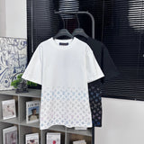 Louis Vuitton LV T-shirt Half-body Full Rhinestone logo round Neck Short Sleeve25ss New Pure Cotton Unisex Style T T-shirt OS Loose Fit Base Shirt Half Sleeve T-Shirt Top Half Sleeve