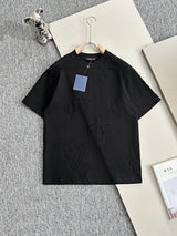 Louis Vuitton LV T-shirt Front and Back Large Clover Embroidery logo round Neck Short Sleeve25ss New Pure Cotton Unisex Style T Casual T-Shirt Base Layer Shirt OS Loose Fit Half Sleeve Top Plus Size