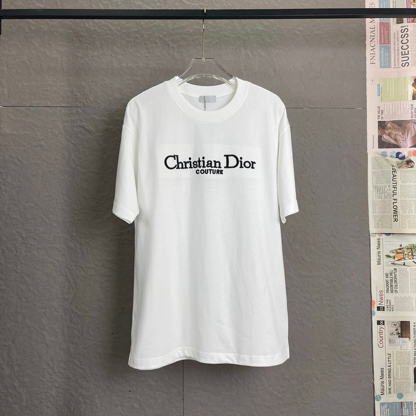 Dior T-shirt Chest Letter Embroidery logo round Neck Short Sleeve25ss New pure cotton T Unisex T-Shirt OS Loose Fit Base Shirt Top Half Sleeve T-Shirt