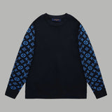 Louis Vuitton LV Sweater Full Arm Print Cashmere Blend Wool Knit Crew Neck Sweater Long Sleeve Pullover Unisex Thickened OS Loose Fit Top Versatile Casual Jacket Lazy Style
