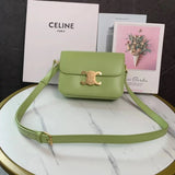 Celine women's bag Top version 【Surrogate Shopping Edition】Teen Arc De Triomphe Crossbody Bag New BOX Bag18.5cm Small Size2023New Cherry Blossom Pink Arc De Triomphe Women's Bag Square Bag mininano Retro Gold Buckle Shoulder Crossbody Bag Arc De Triomphe